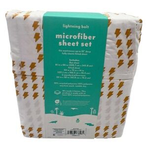 Pillowfort Lightning‎ Bolt Microfiber Sheet Set Full Kids Bedding